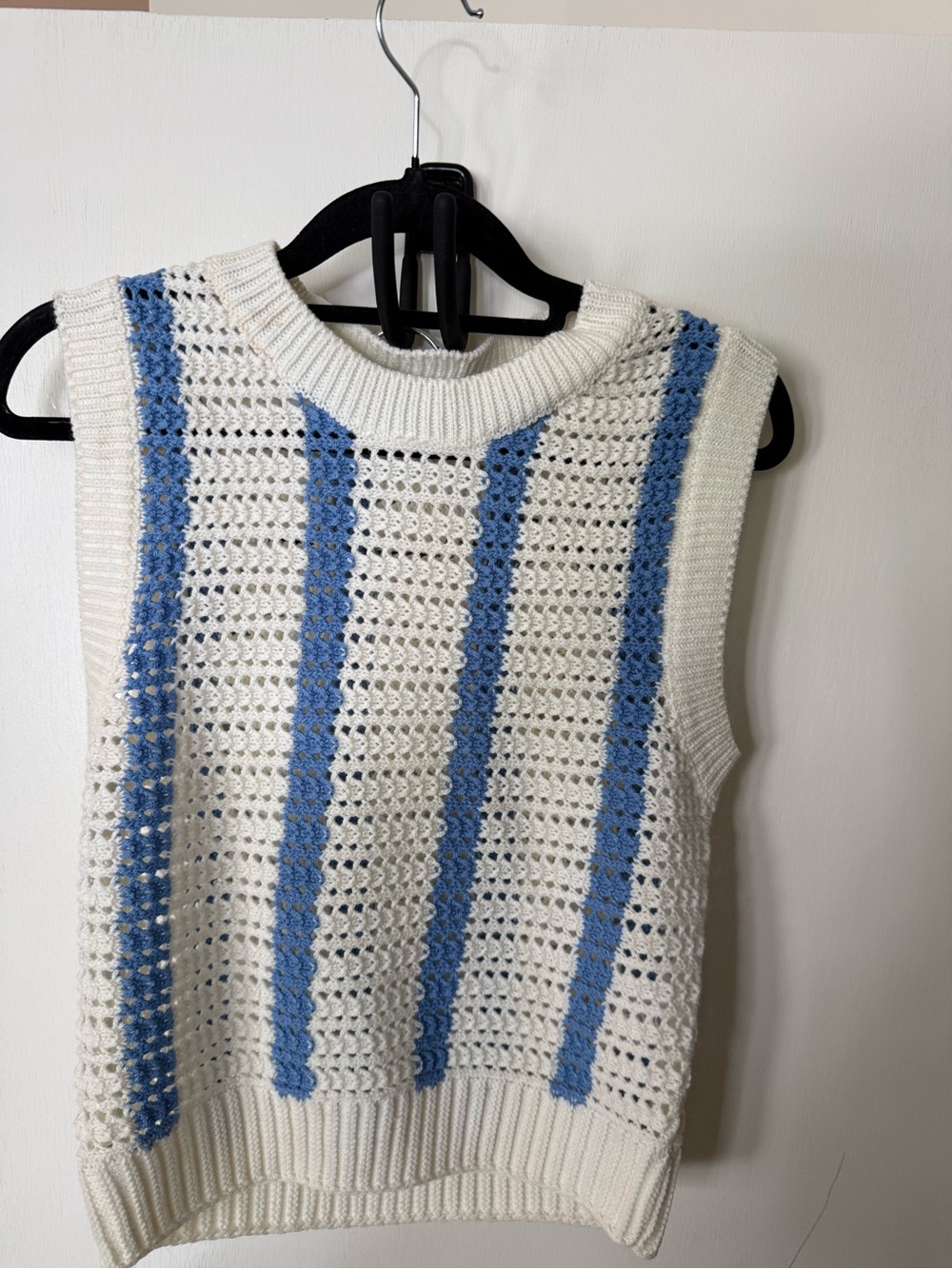 Strut and Bolt Cream and Light Blue Knit Sweater and skirt - Picture 3 of 6